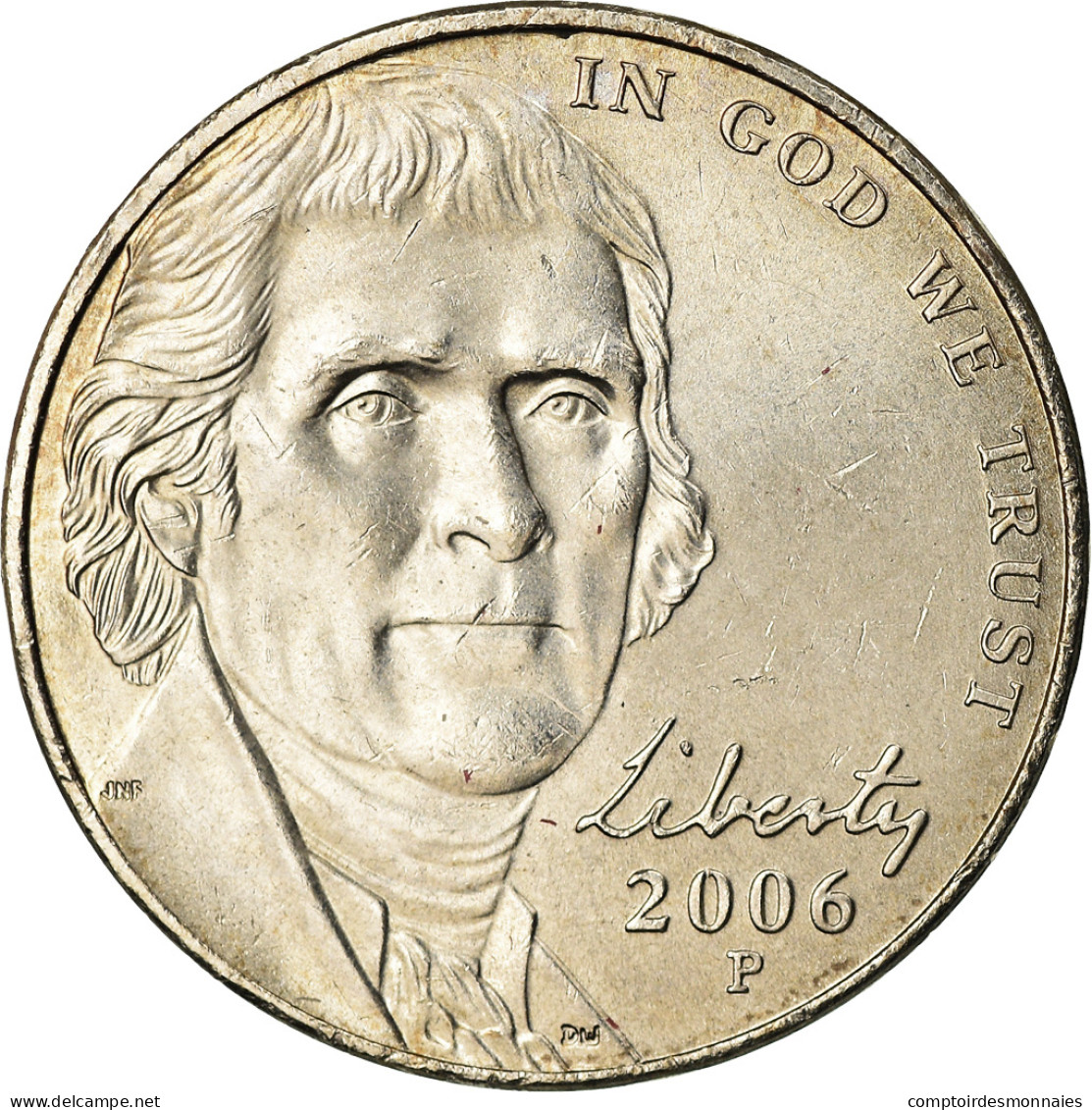 Monnaie, États-Unis, 5 Cents, 2006, Philadelphie, SPL, Nickel, KM:381 - 1938-…: Jefferson