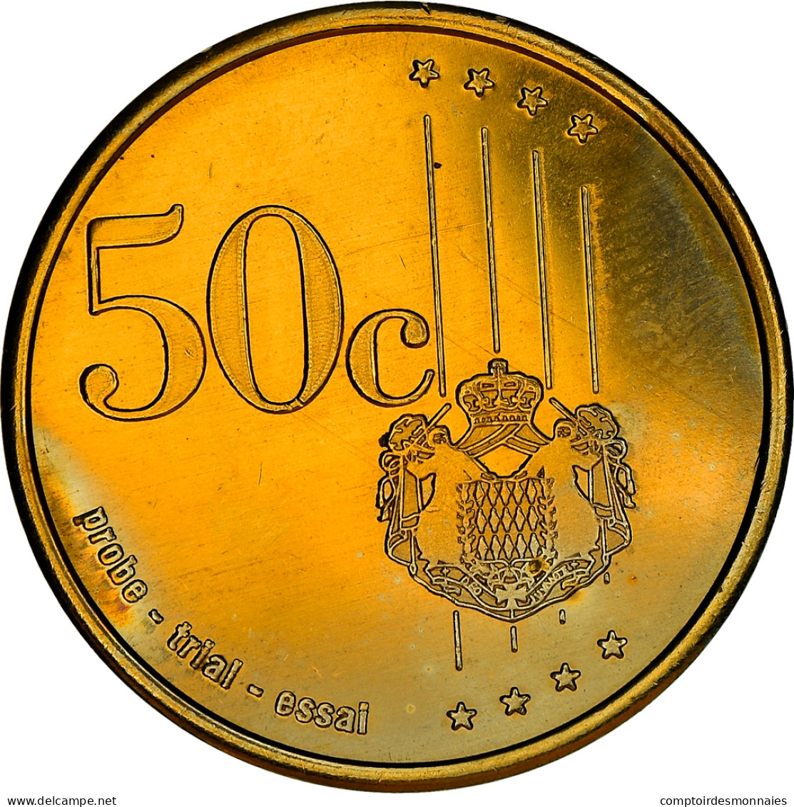 Monaco, 50 Euro Cent, 50 C, Essai Trial, 2007, Unofficial Private Coin, FDC - Essais Privés / Non-officiels