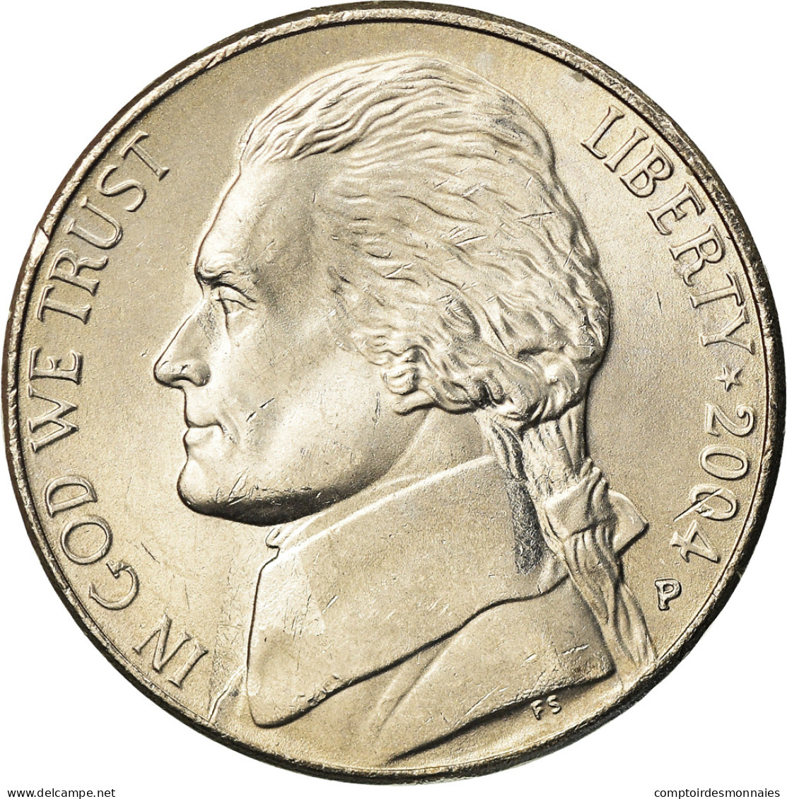 Monnaie, États-Unis, 5 Cents, 2004, Philadelphie, FDC, Nickel, KM:361 - 1938-…: Jefferson