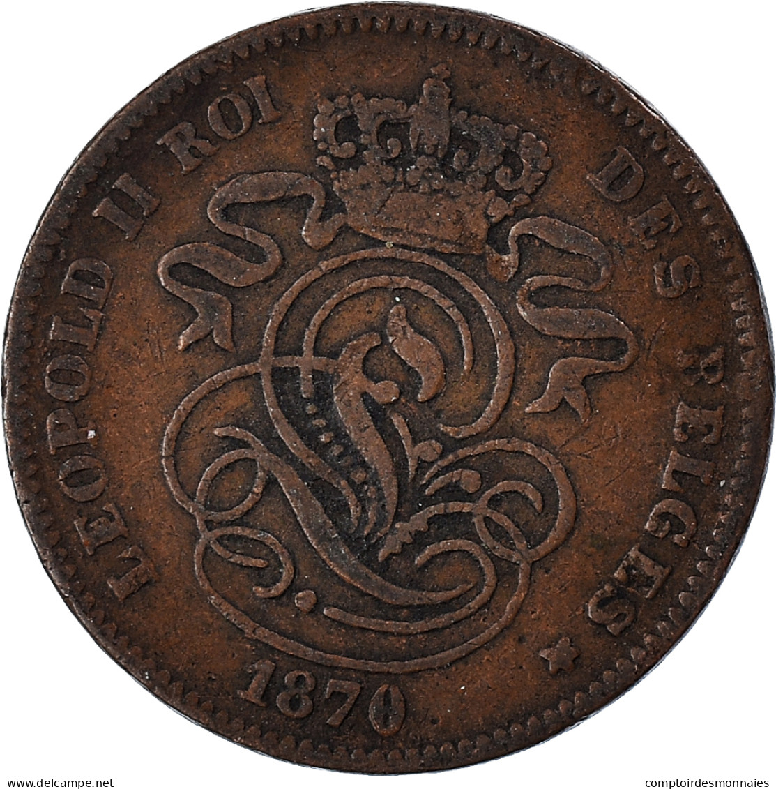 Monnaie, Belgique, 2 Centimes, 1870 - 2 Cent