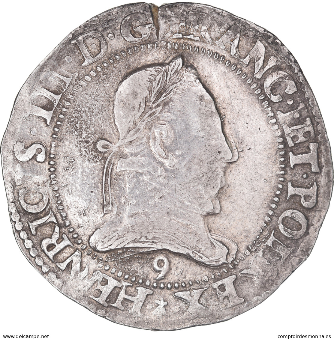 Monnaie, France, Henri III, Franc Au Col Plat, 1578, Rennes, TTB, Argent - 1574-1589 Henry III