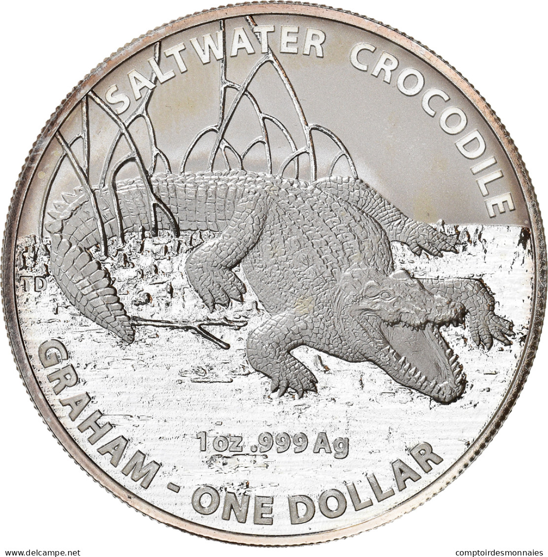 Monnaie, Australie, Elizabeth II, Saltwater Crocodile, 1 Dollar, 2014, 1 Oz - Silver Bullions