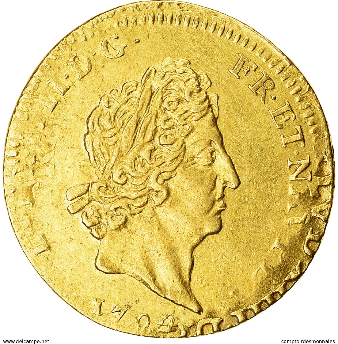 France, Louis XIV, 1/2 Louis D'or, 1/2 Louis D'or Aux Insignes, 1704, Paris - 1643-1715 Lodewijk XIV De Zonnekoning