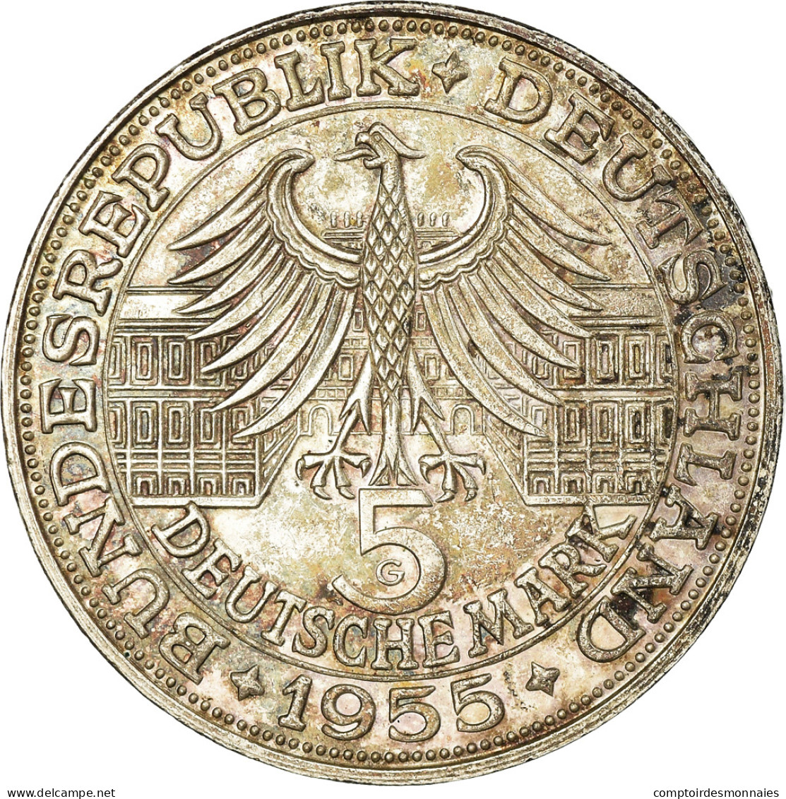 Monnaie, République Fédérale Allemande, 5 Mark, 1955, Karlsruhe, Germany - 5 Mark