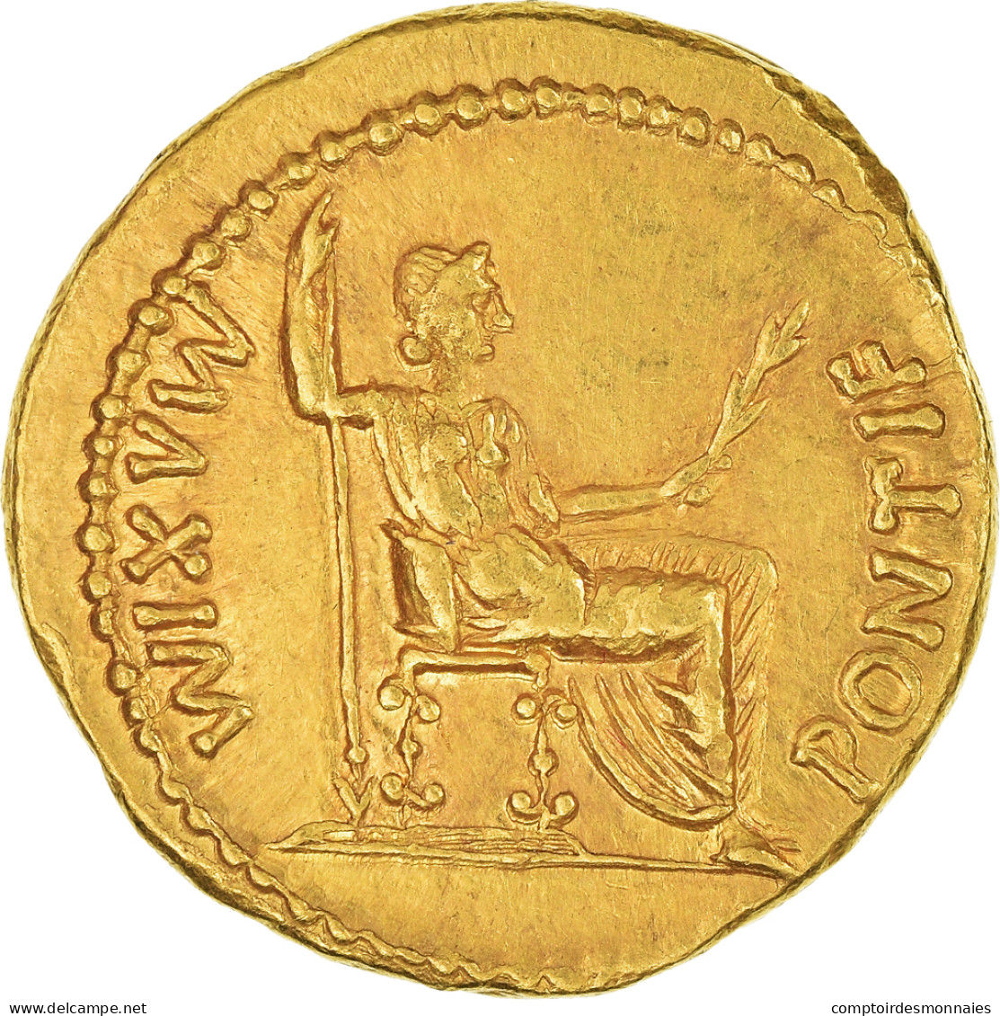 Monnaie, Tibère, Aureus, AD 14-37, Lyon - Lugdunum, SUP, Or, Calicó:294 - La Dinastía Julio-Claudia (-27 / 69)