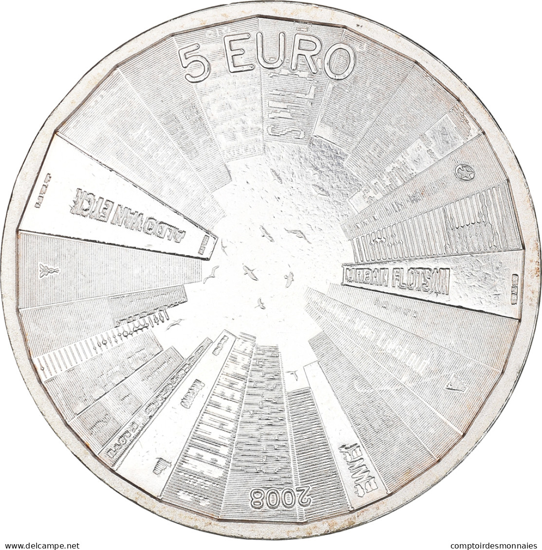 Pays-Bas, 5 Euro, 2008, Utrecht, TTB+, Cuivre Plaqué Argent, KM:279a - Netherlands