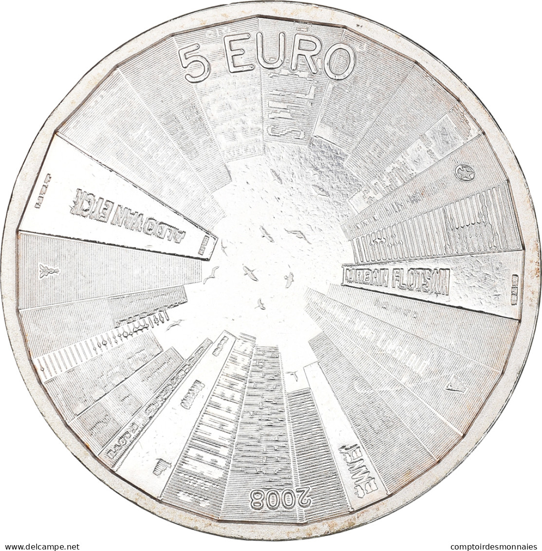 Pays-Bas, 5 Euro, 2008, Utrecht, TTB+, Cuivre Plaqué Argent, KM:279a - Pays-Bas