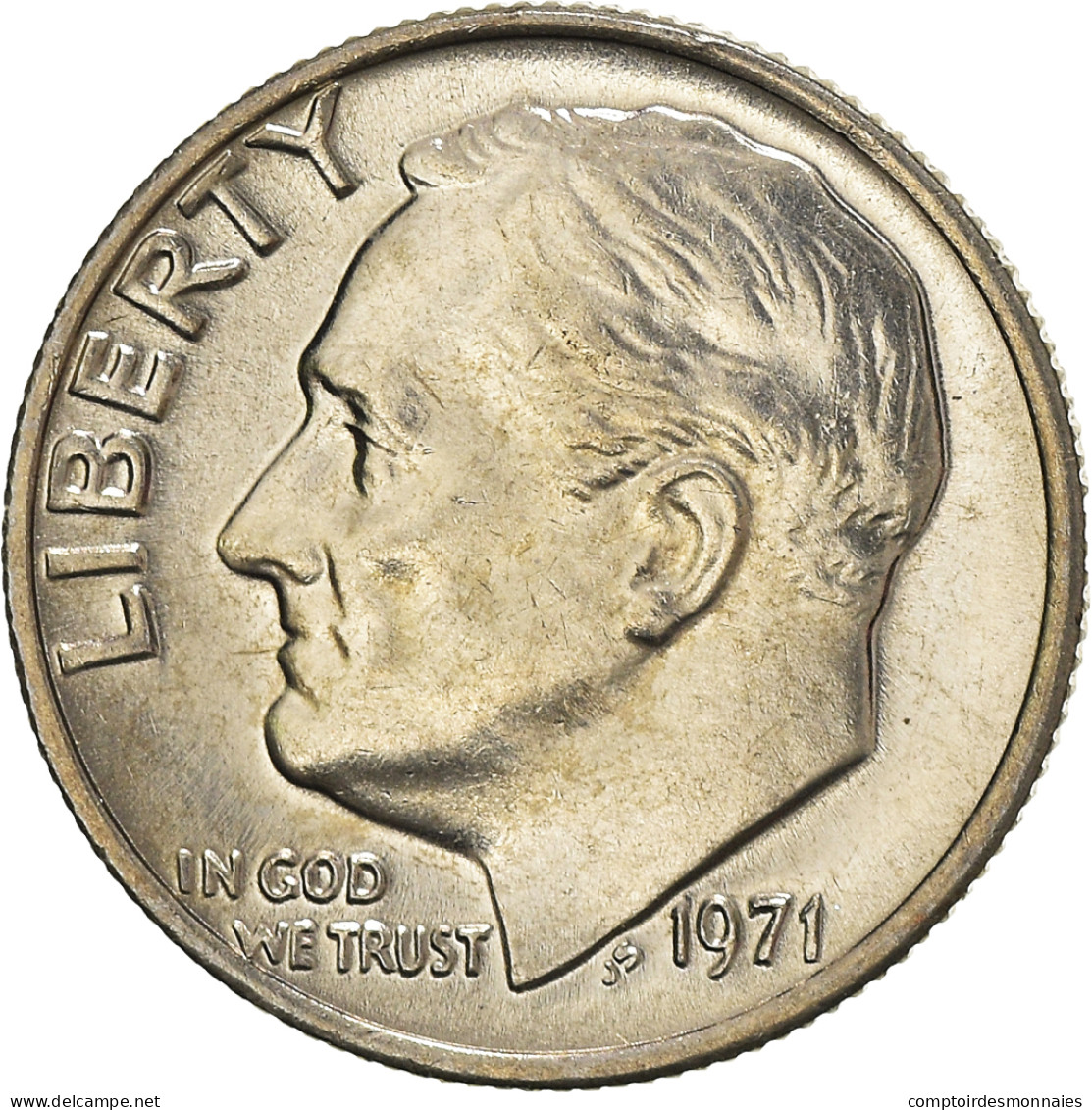 Monnaie, États-Unis, Roosevelt Dime, Dime, 1971, U.S. Mint, Philadelphie, TTB+ - 1946-...: Roosevelt