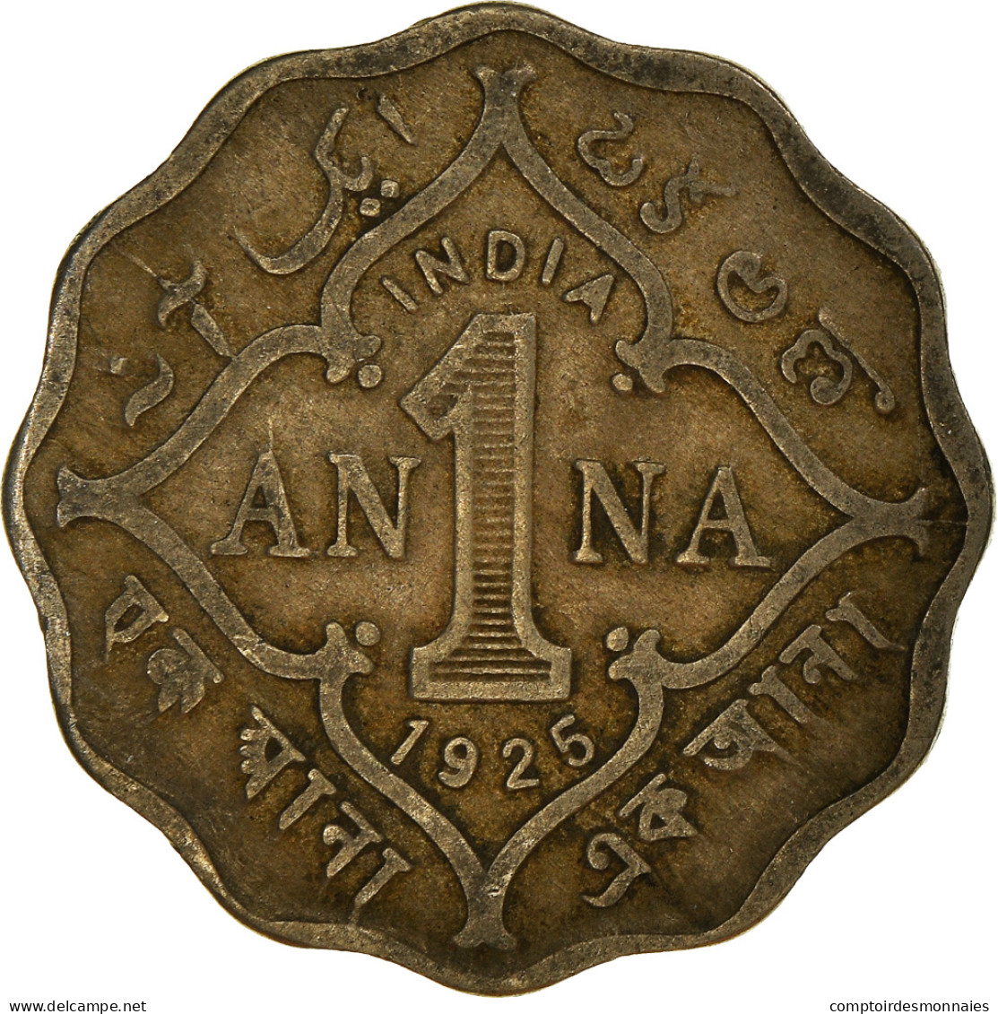 Monnaie, Inde Britannique, Anna, 1925 - Inde