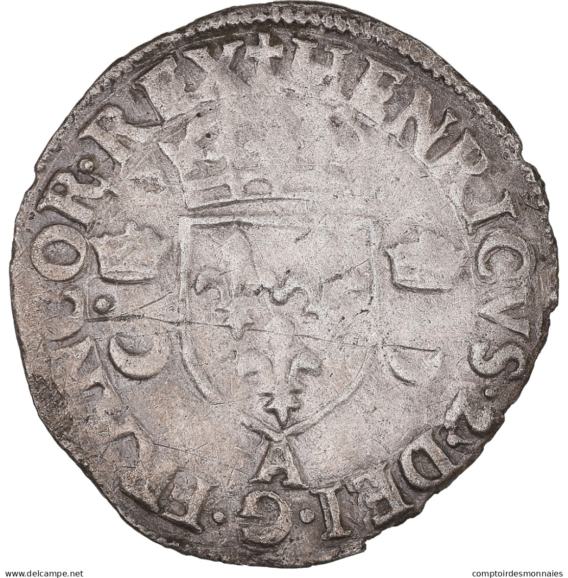 Monnaie, France, Henri II, Douzain Aux Croissants, 1553, Paris, TB+, Billon - 1547-1559 Henry II