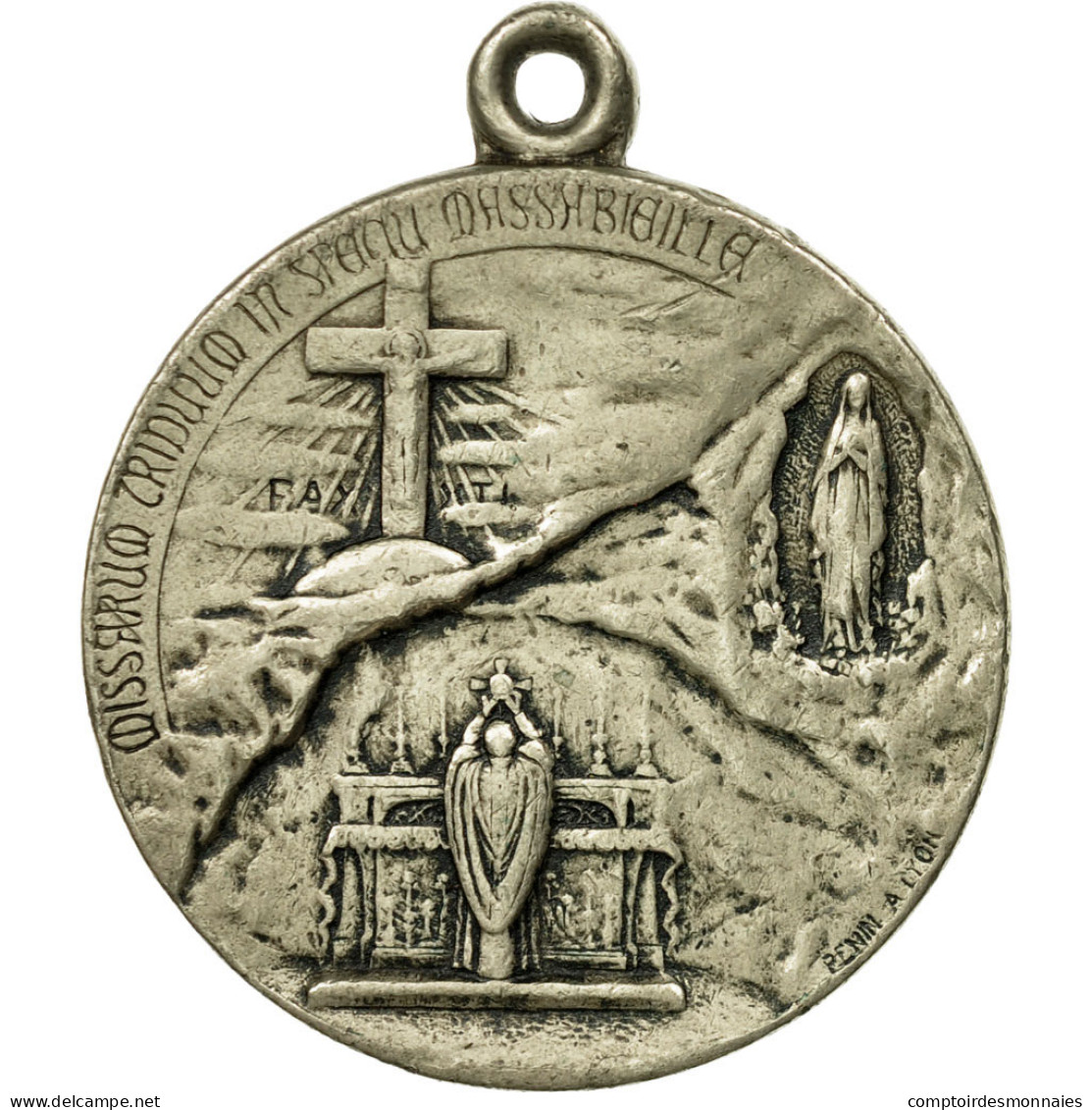 Vatican, Médaille, Pie XI à Lourdes, 1935, Penin, TTB+, Silvered Bronze - Other & Unclassified