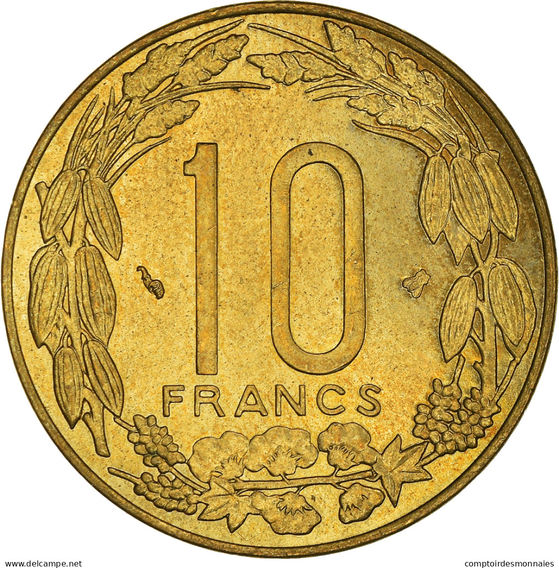 Monnaie, États De L'Afrique Centrale, 10 Francs, 1998 - República Centroafricana