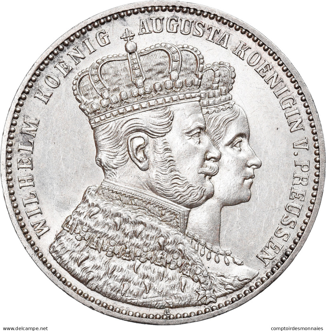 Monnaie, Etats Allemands, PRUSSIA, Wilhelm I, Thaler, 1861, Berlin, SUP, Argent - Taler Et Doppeltaler