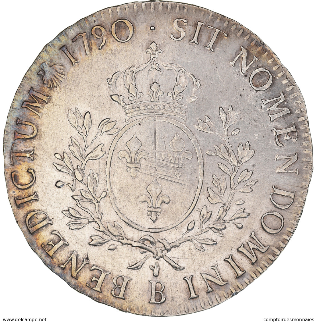 Monnaie, France, Louis XVI, Écu Aux Branches D'olivier, Ecu, 1790, Rouen, TTB+ - 1774-1791 Luis XVI