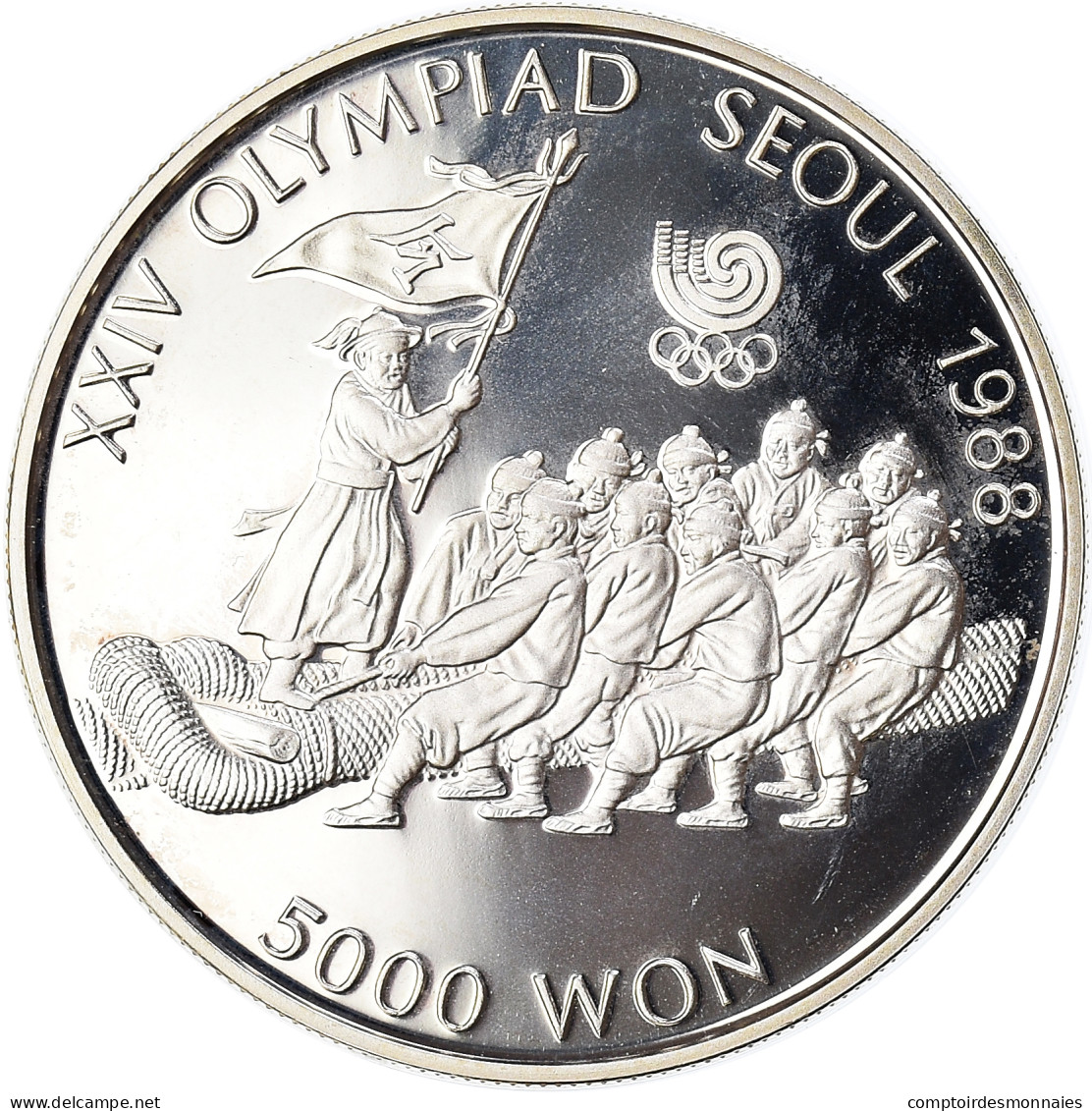 Monnaie, Corée Du Sud, 5000 Won, 1986, BE, FDC, Argent, KM:55 - Coreal Del Sur