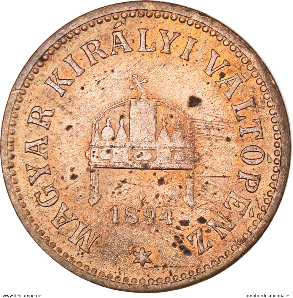 Monnaie, Hongrie, Franz Joseph I, 2 Filler, 1894, Kormoczbanya, TB, Bronze - Hongrie