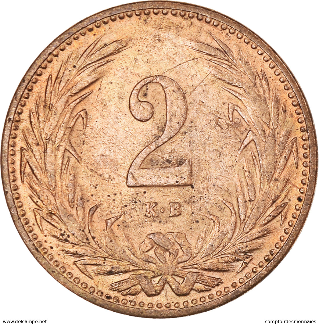 Monnaie, Hongrie, Franz Joseph I, 2 Filler, 1894, Kormoczbanya, TB, Bronze - Hongrie