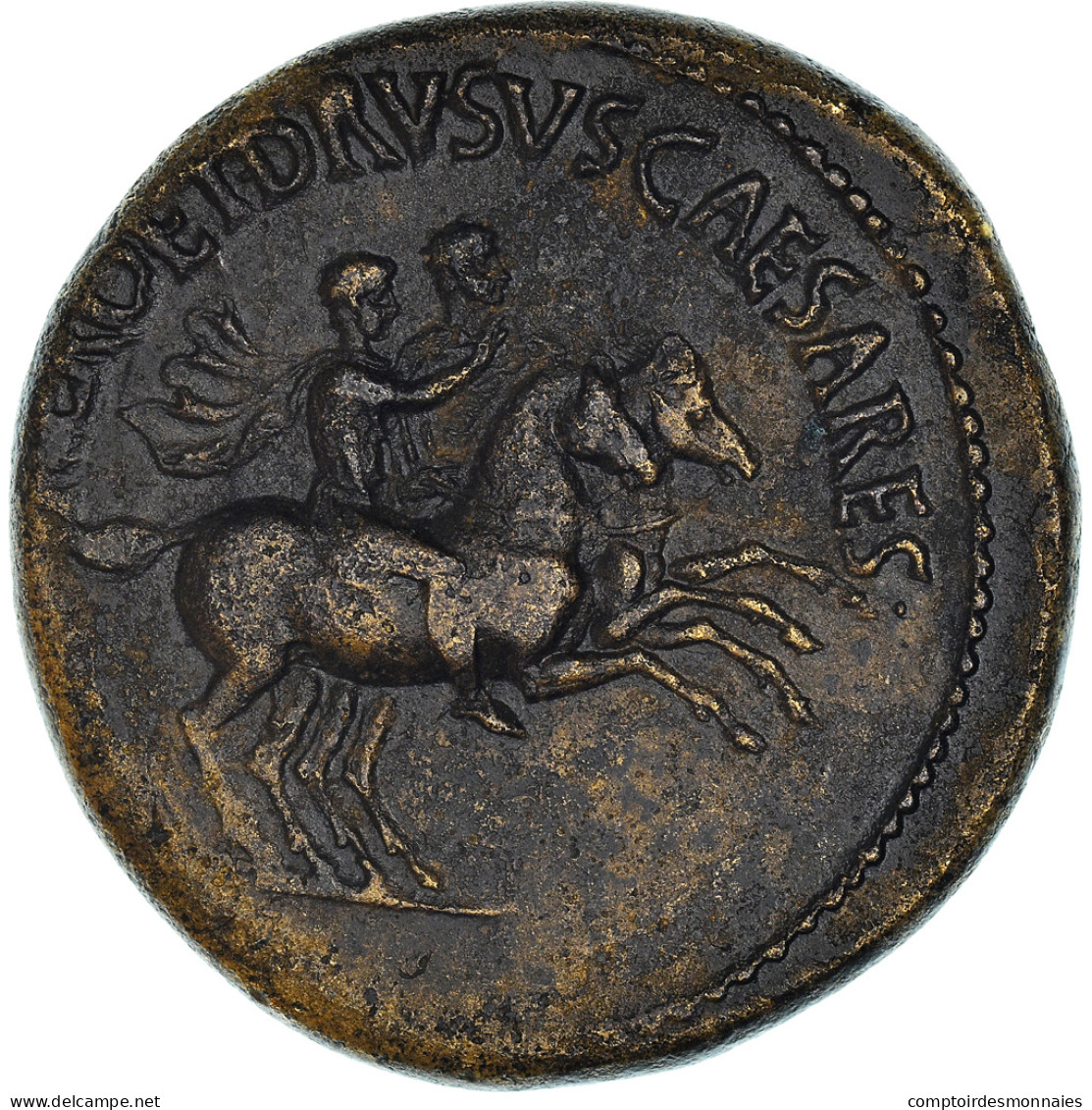 Monnaie, Nero And Drusus Caesars, Dupondius, 37-38, Roma, TTB, Cuivre, RIC:34 - Die Julio-Claudische Dynastie (-27 / 69)