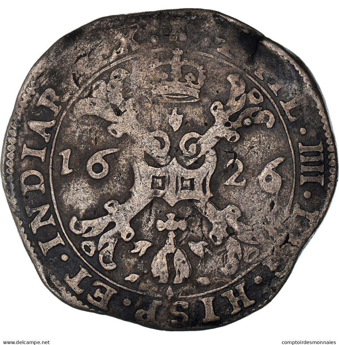 Monnaie, Pays-Bas Espagnols, TOURNAI, Philippe IV, 1/4 Patagon, 1626, Tournai - Autres & Non Classés