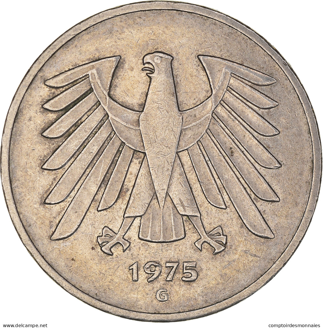 Monnaie, République Fédérale Allemande, 5 Mark, 1975, Karlsruhe, TTB+ - 5 Mark