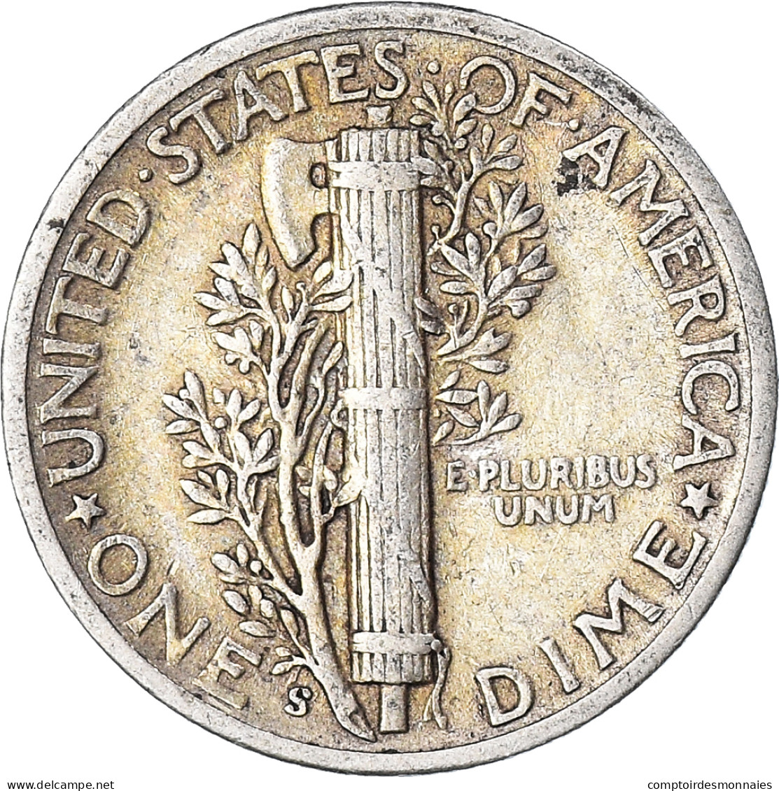 Monnaie, États-Unis, Mercury Dime, Dime, 1945, U.S. Mint, San Francisco, TTB - 1916-1945: Mercury