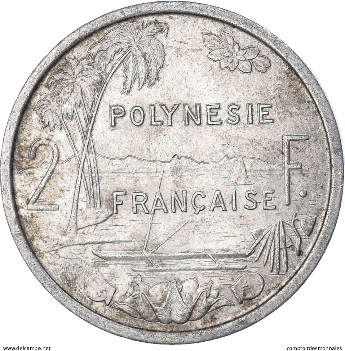 Monnaie, Polynésie Française, 2 Francs, 1973, Paris, TB+, Aluminium, KM:10 - Französisch-Polynesien