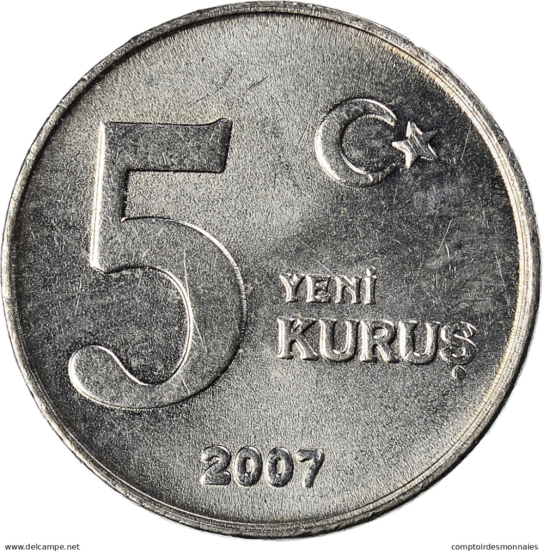 Monnaie, Turquie, 5 New Kurus, 2007 - Turkey