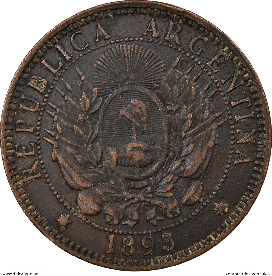 Monnaie, Argentine, 2 Centavos, 1893, TB+, Bronze, KM:33 - Argentina