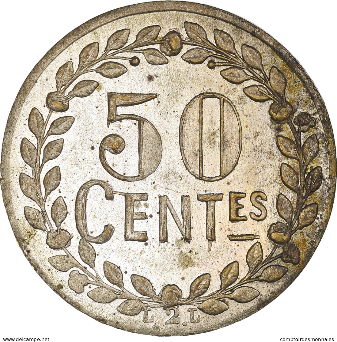 Jeton, France, Littoral Deuxième Lot, 50 Centimes, Cie. Des Mines, SUP, Silver - Monétaires / De Nécessité