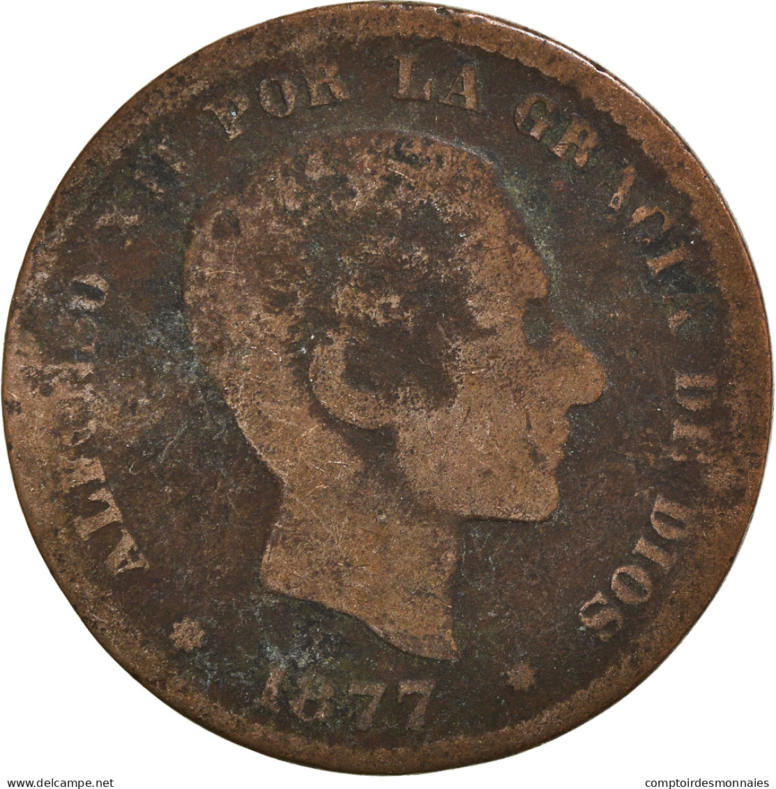Monnaie, Espagne, 5 Centimos, 1877 - First Minting