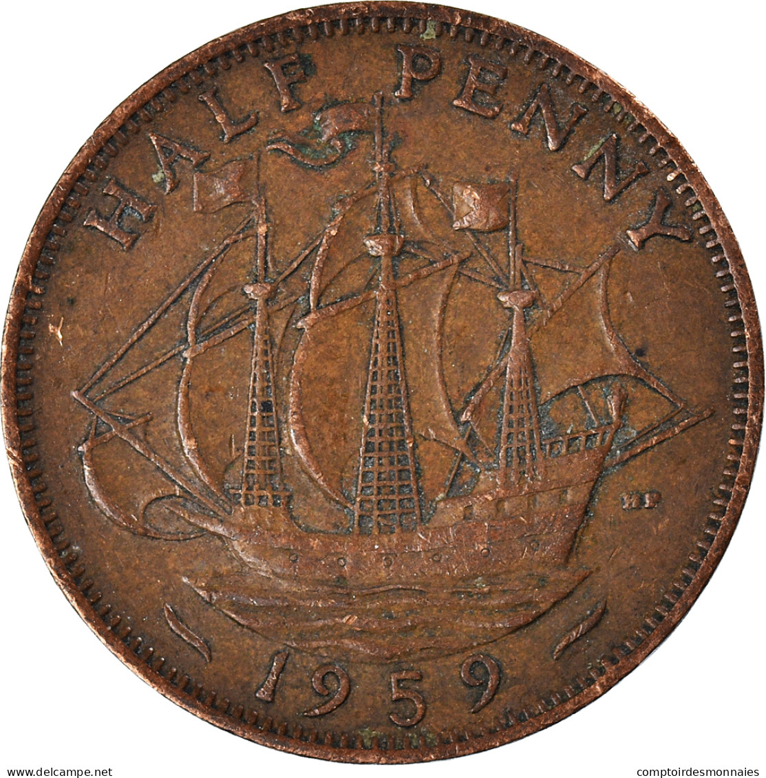 Monnaie, Grande-Bretagne, 1/2 Penny, 1959 - C. 1/2 Penny