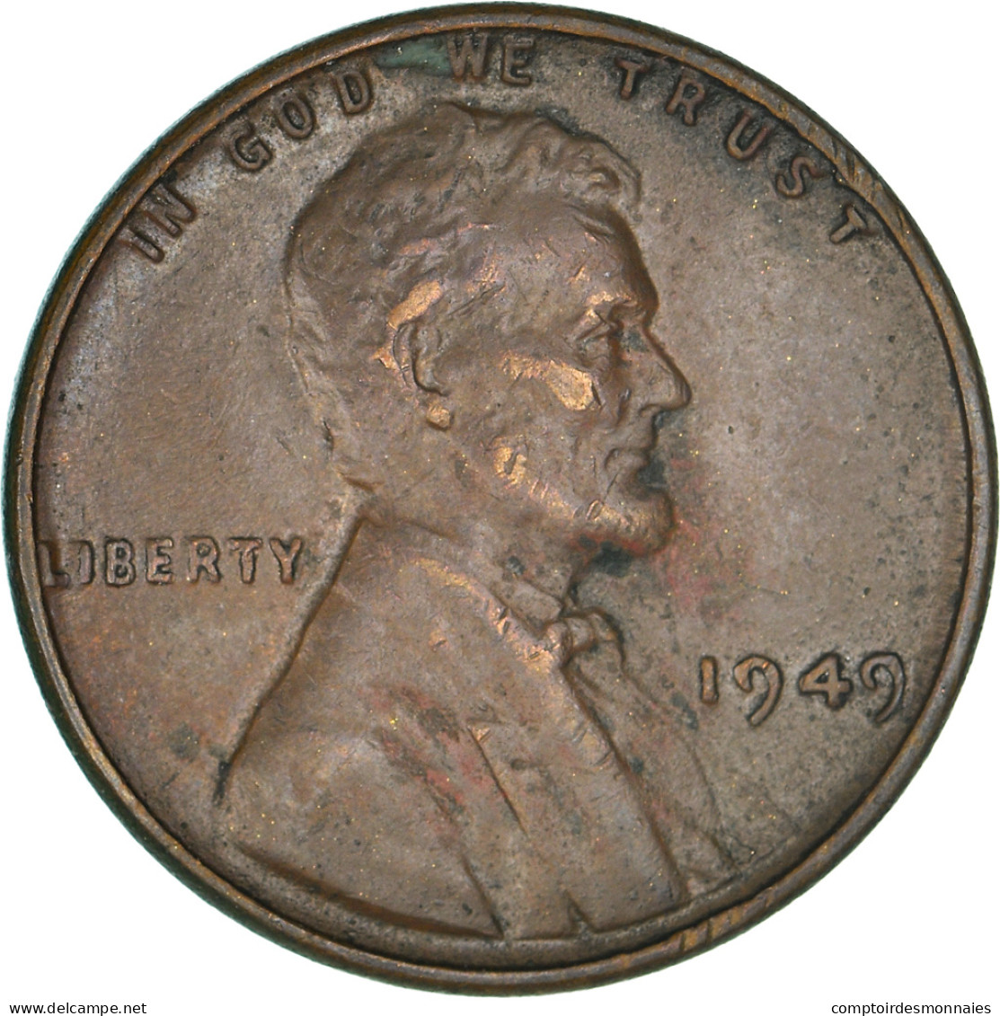 Monnaie, États-Unis, Lincoln Cent, Cent, 1949, U.S. Mint, Philadelphie, TTB - 1909-1958: Lincoln, Wheat Ears Reverse