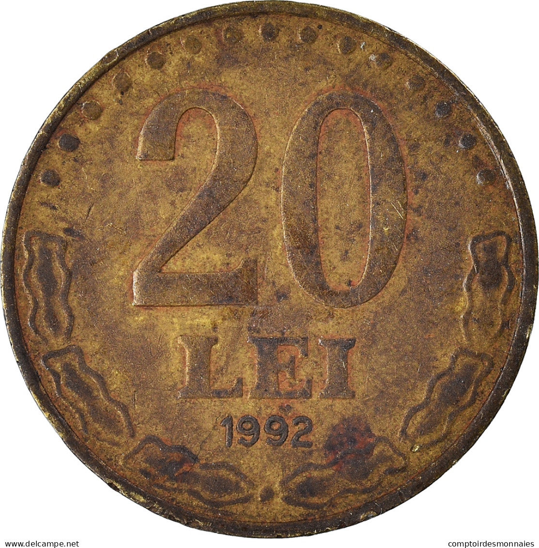 Monnaie, Roumanie, 20 Lei, 1992 - Rumania