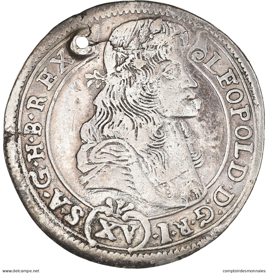 Monnaie, Hongrie, Leopold I, 15 Krajczar, 1687, Budapest, TTB, Argent, KM:A192 - Hongrie