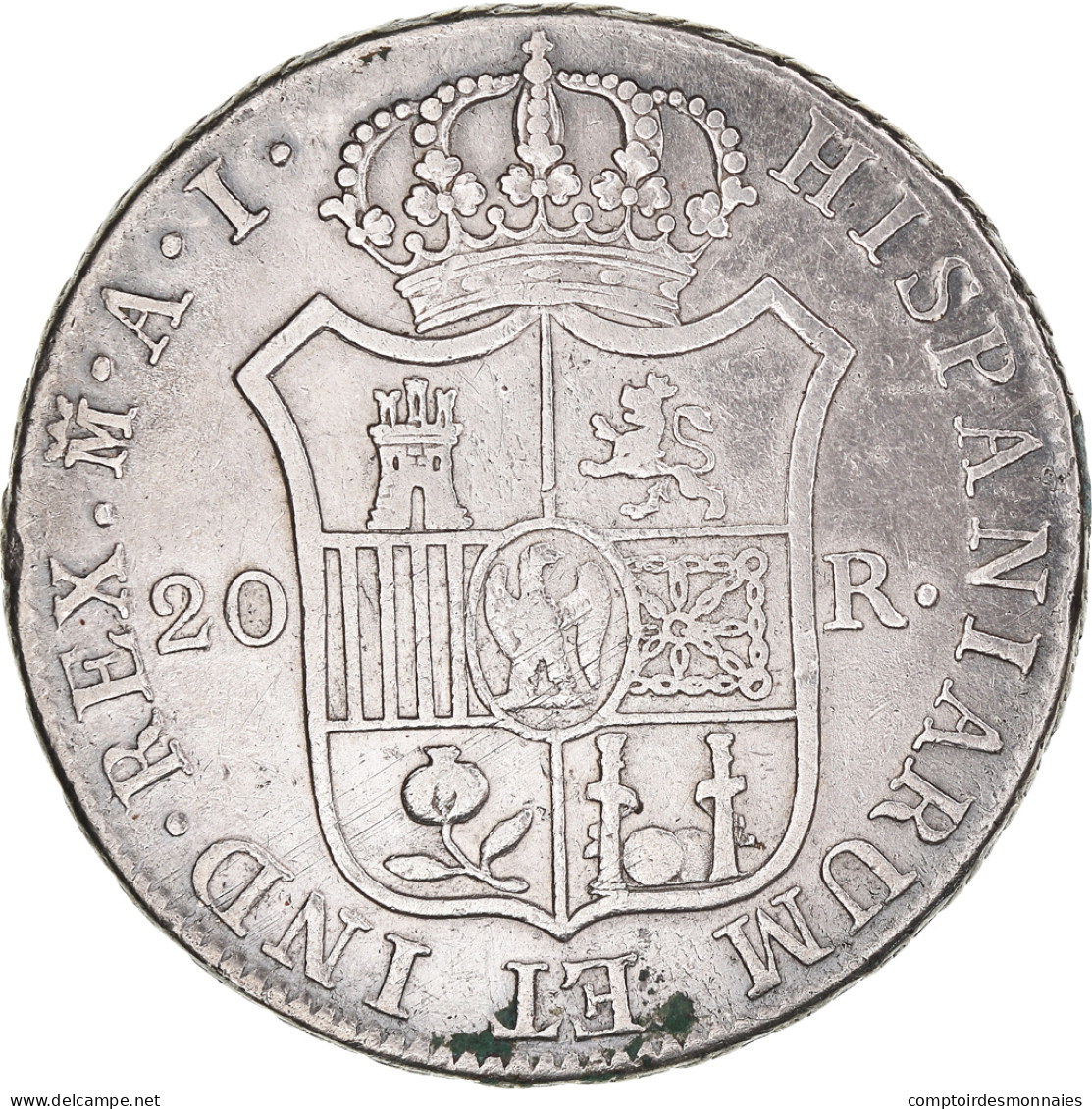 Monnaie, Espagne, Joseph Napolean, 20 Réales, 1810, Madrid, TB+, Argent - Primi Conii