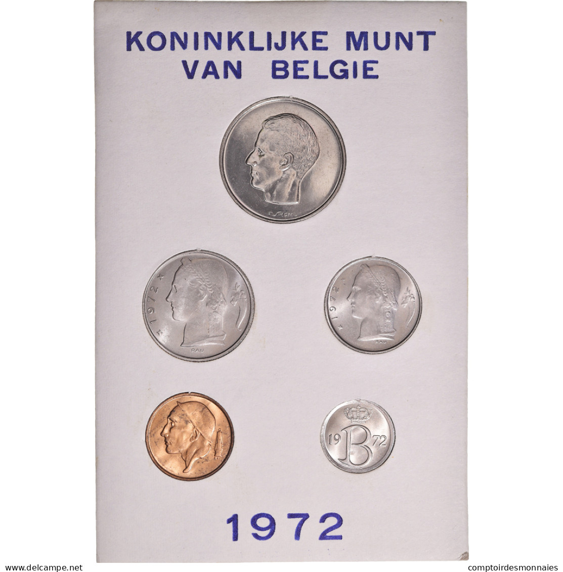Monnaie, Belgique, Baudouin I, Coffret, 1972, BU - Légende Flamande, FDC - FDEC, BU, BE & Münzkassetten
