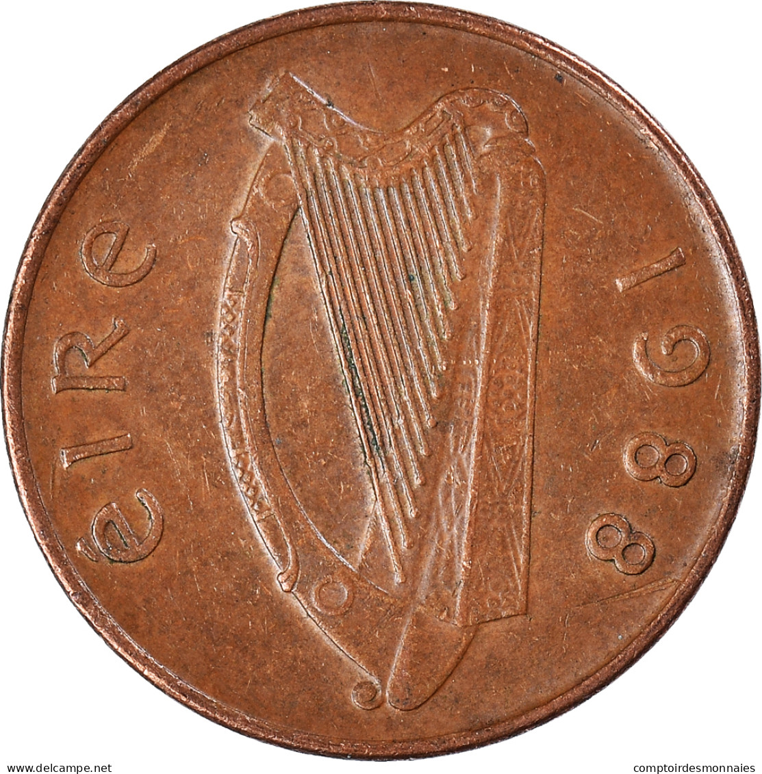 Monnaie, République D'Irlande, Penny, 1988 - Irlanda