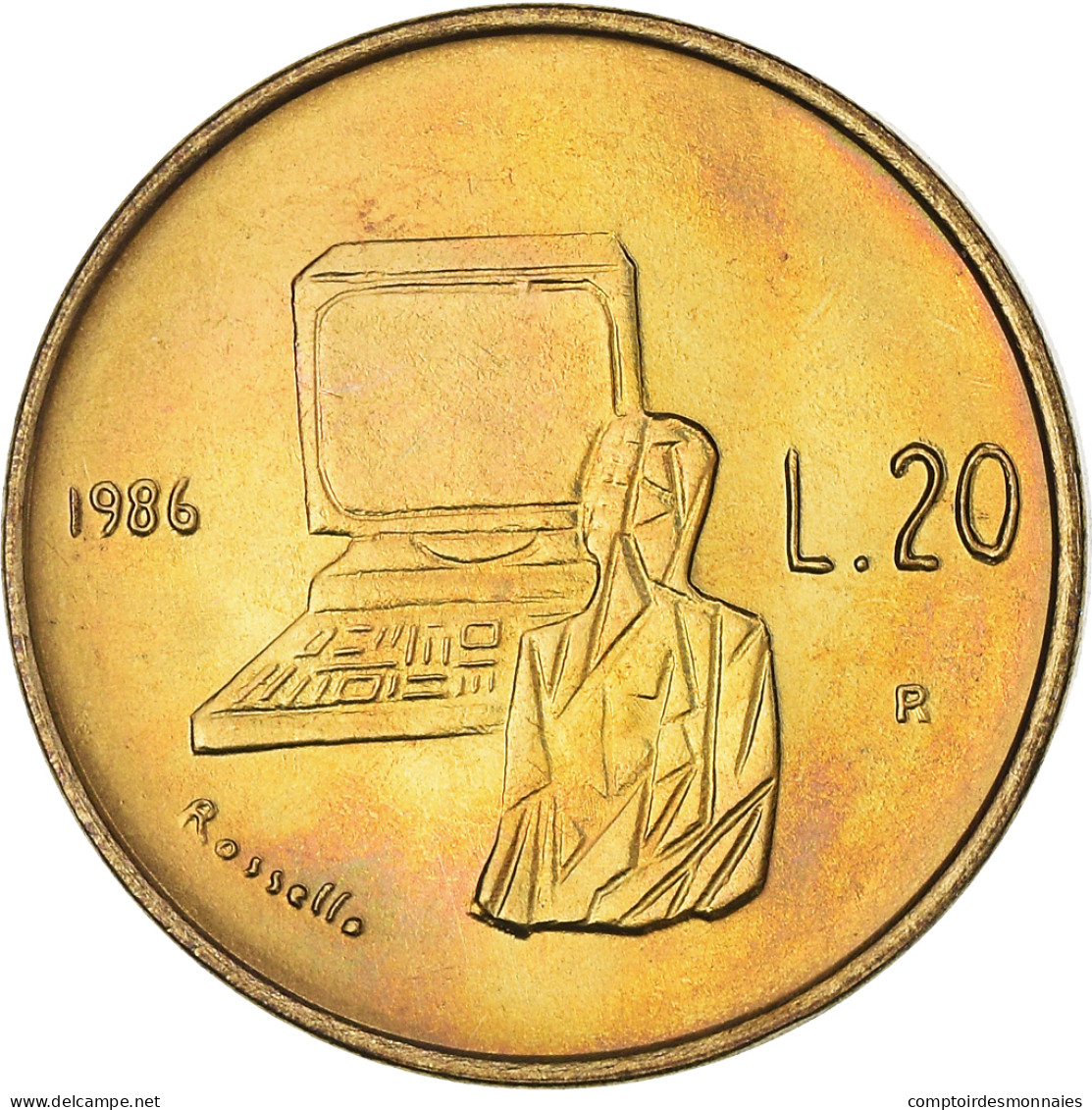 Monnaie, Saint Marin , 20 Lire, 1986, Rome, SPL, Bronze-Aluminium, KM:191 - Saint-Marin