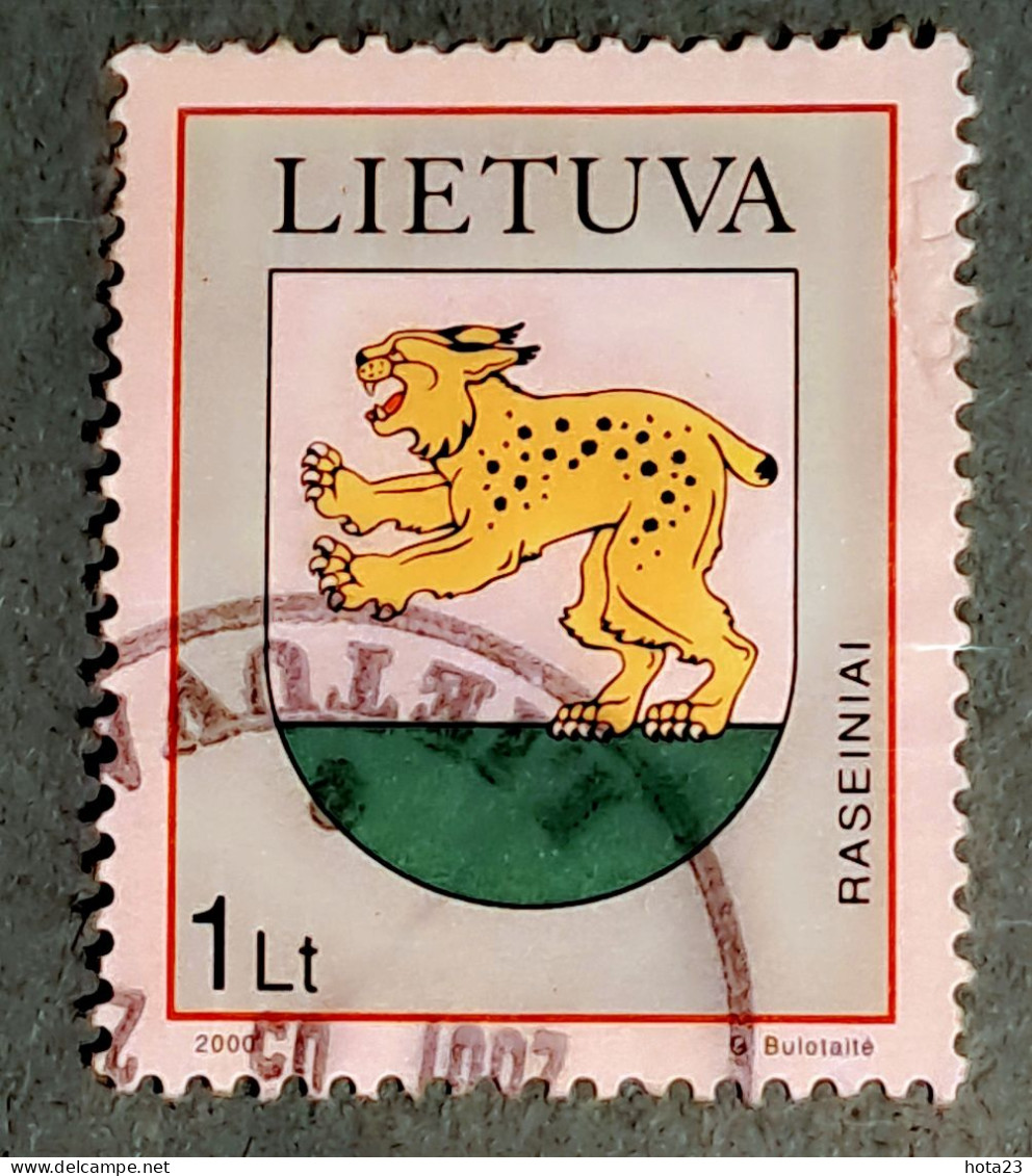 LITHUANIA LITUANIA LIETUVA 2000 COAT OF ARMS Animal Lynx Used STAMP (0) - Litauen