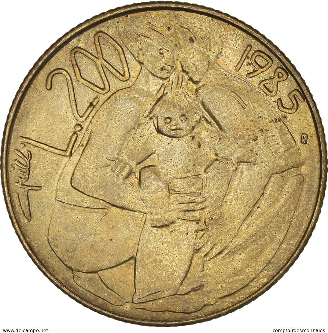 Monnaie, Saint Marin , 200 Lire, 1985, Rome, TTB, Bronze-Aluminium, KM:180 - Saint-Marin