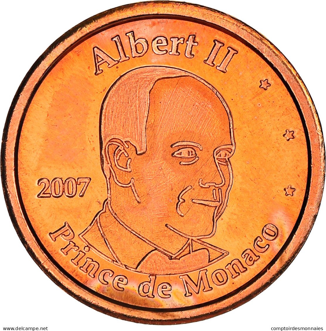 Monaco, 2 Euro Cent, 2C,Essai-TRIAL, 2007, Unofficial Private Coin, SUP, Copper - Essais Privés / Non-officiels