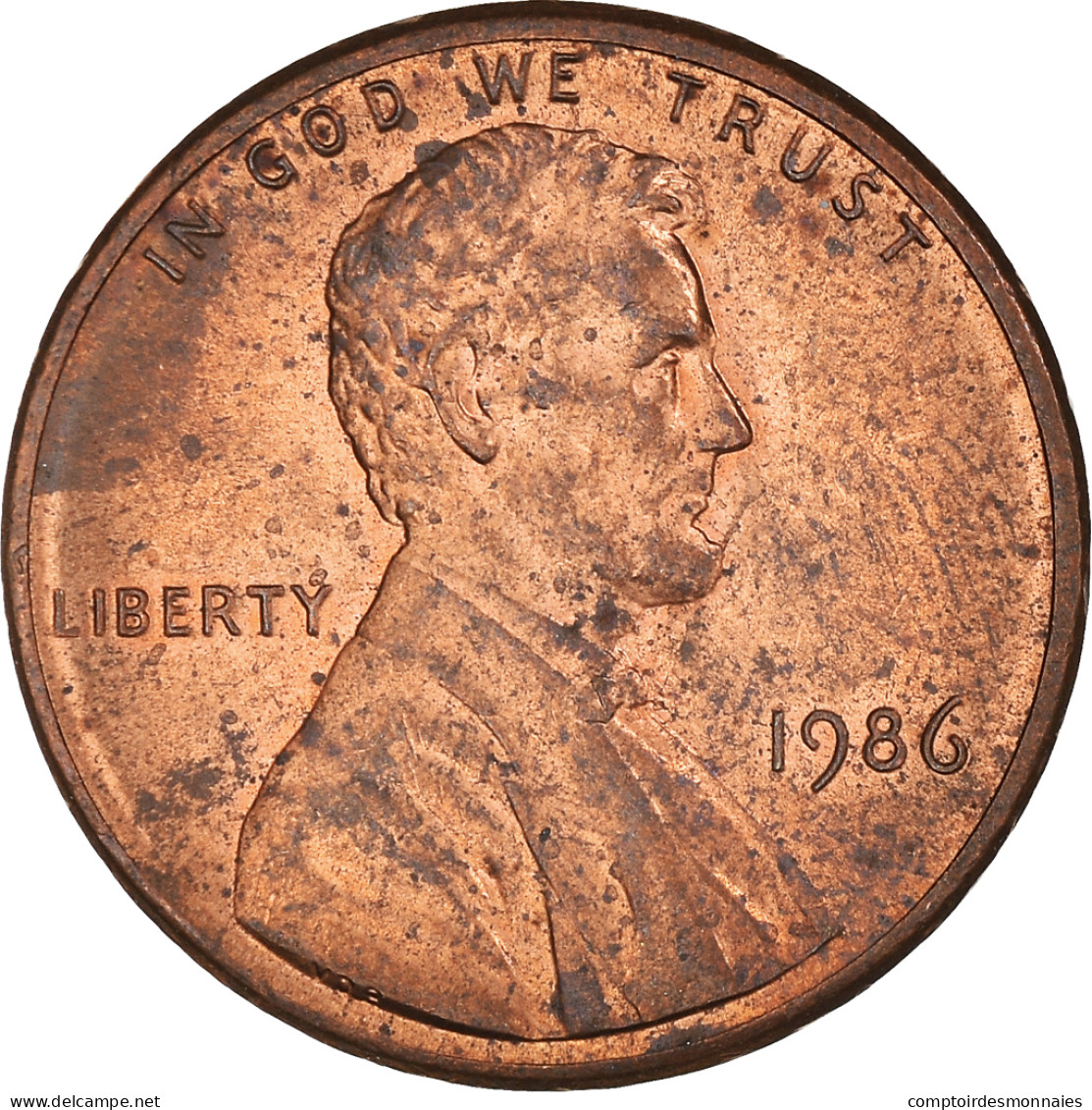 Monnaie, États-Unis, Lincoln Cent, Cent, 1986, U.S. Mint, Philadelphie, TB - 1959-…: Lincoln, Memorial Reverse