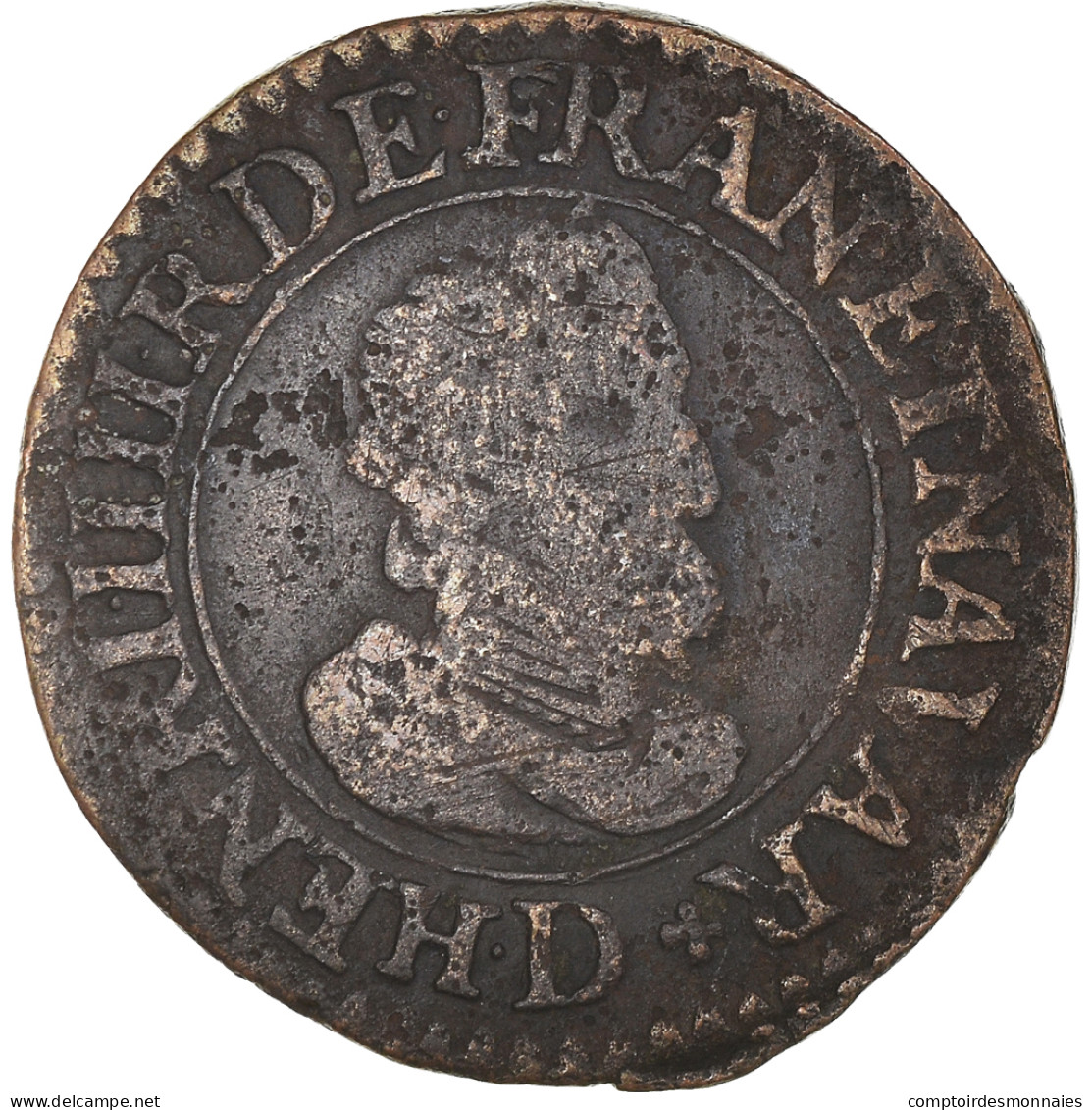 Monnaie, France, Henri IV, Double Tournois, 1606, Lyon, TB, Cuivre, CGKL:202 - 1589-1610 Henri IV Le Vert-Galant