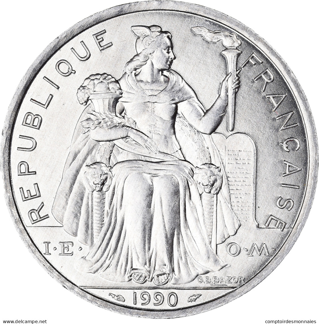 Monnaie, Nouvelle-Calédonie, 5 Francs, 1990, Paris, SPL, Aluminium, KM:16 - Neu-Kaledonien