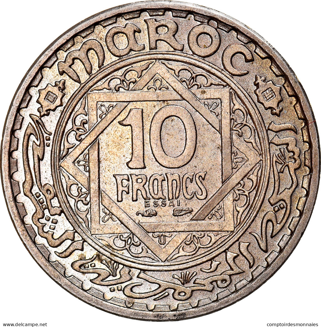 Monnaie, Maroc, Mohammed V, 10 Francs, AH 1366/1947, Paris, Essai-Piéfort - Maroc