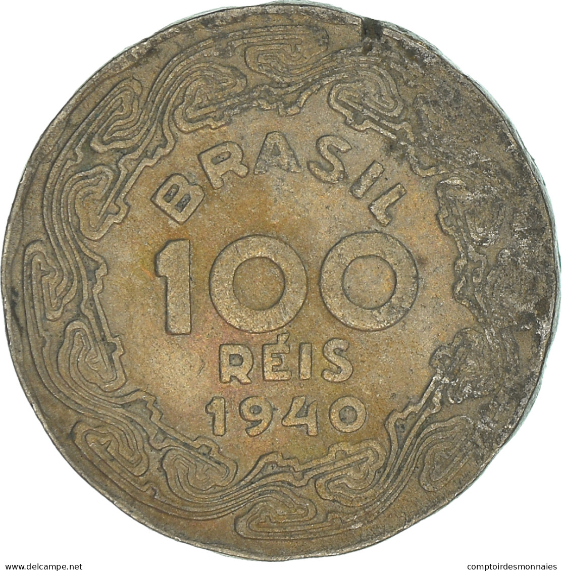 Monnaie, Brésil, 100 Reis, 1940 - Brésil