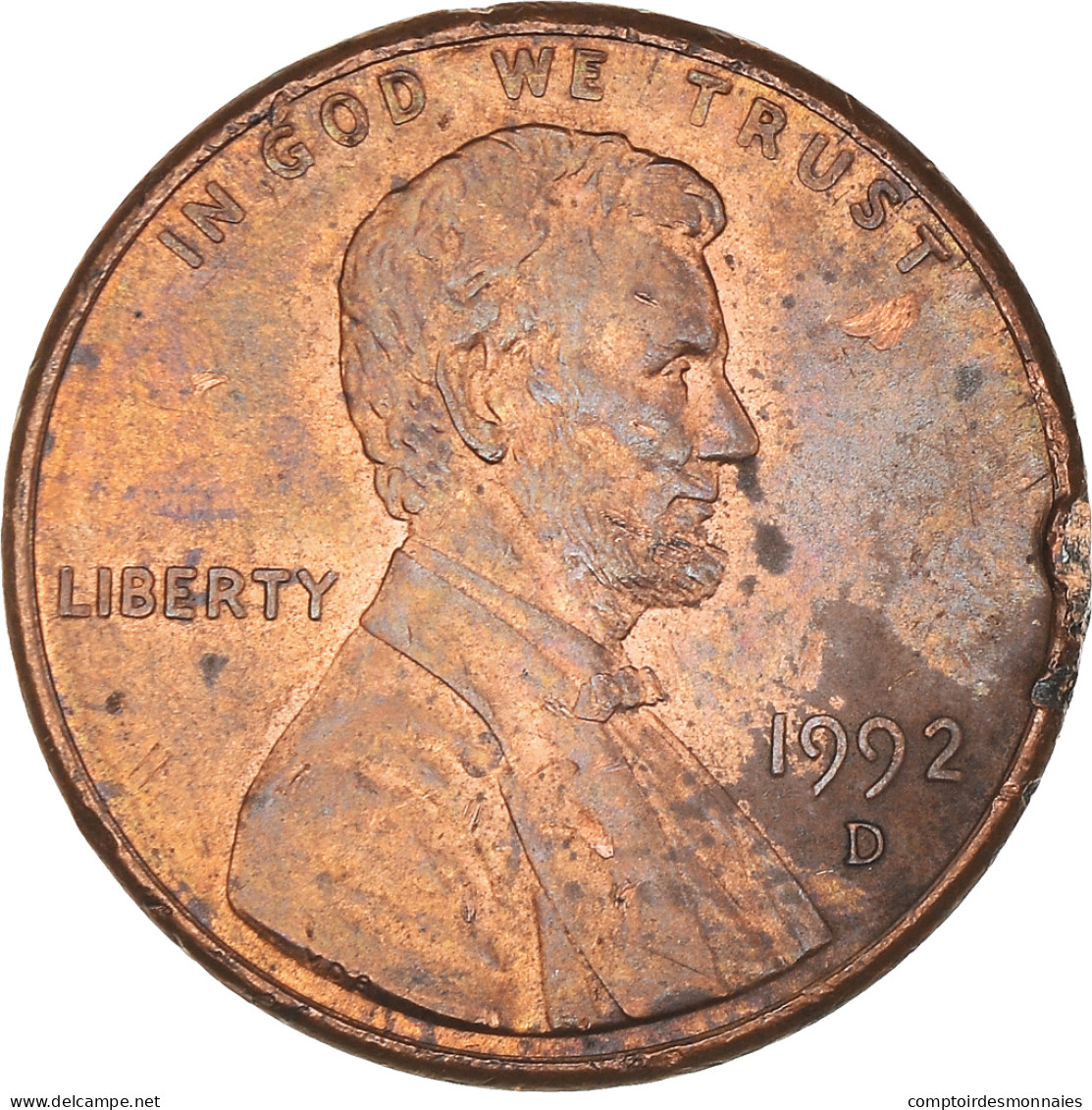 Monnaie, États-Unis, Lincoln Cent, Cent, 1992, U.S. Mint, Denver, TB+, Copper - 1959-…: Lincoln, Memorial Reverse