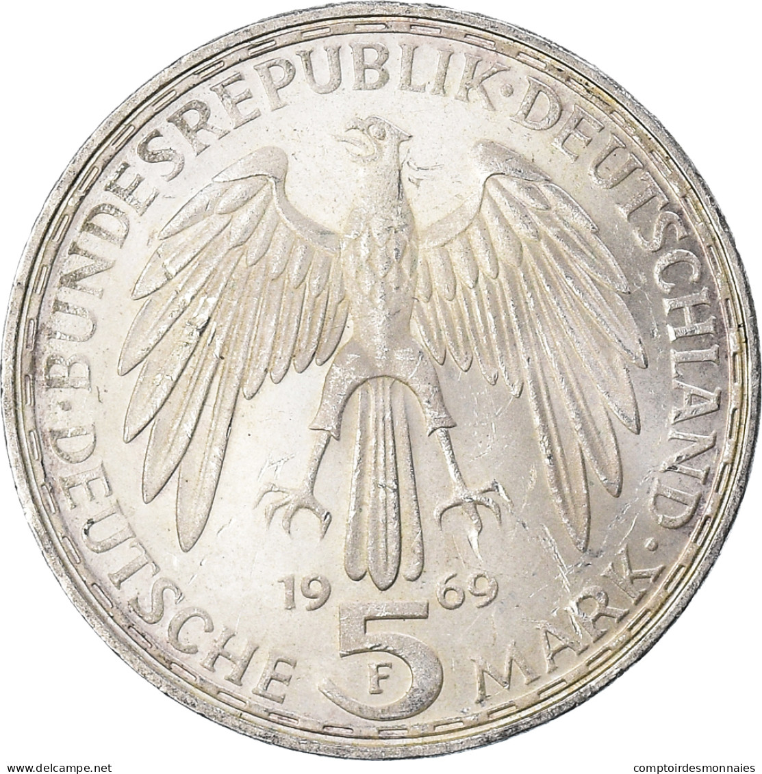 Monnaie, République Fédérale Allemande, 5 Mark, 1969, Stuttgart, Germany - 5 Marchi