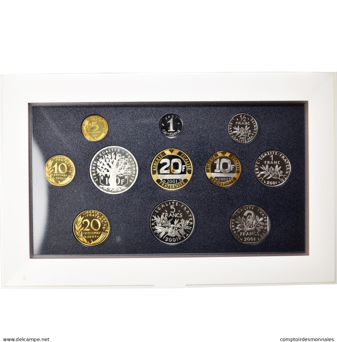 Monnaie, France, Monnaie De Paris, Coffret 2001, 2001, BE, FDC, (No Composition) - Commemoratives