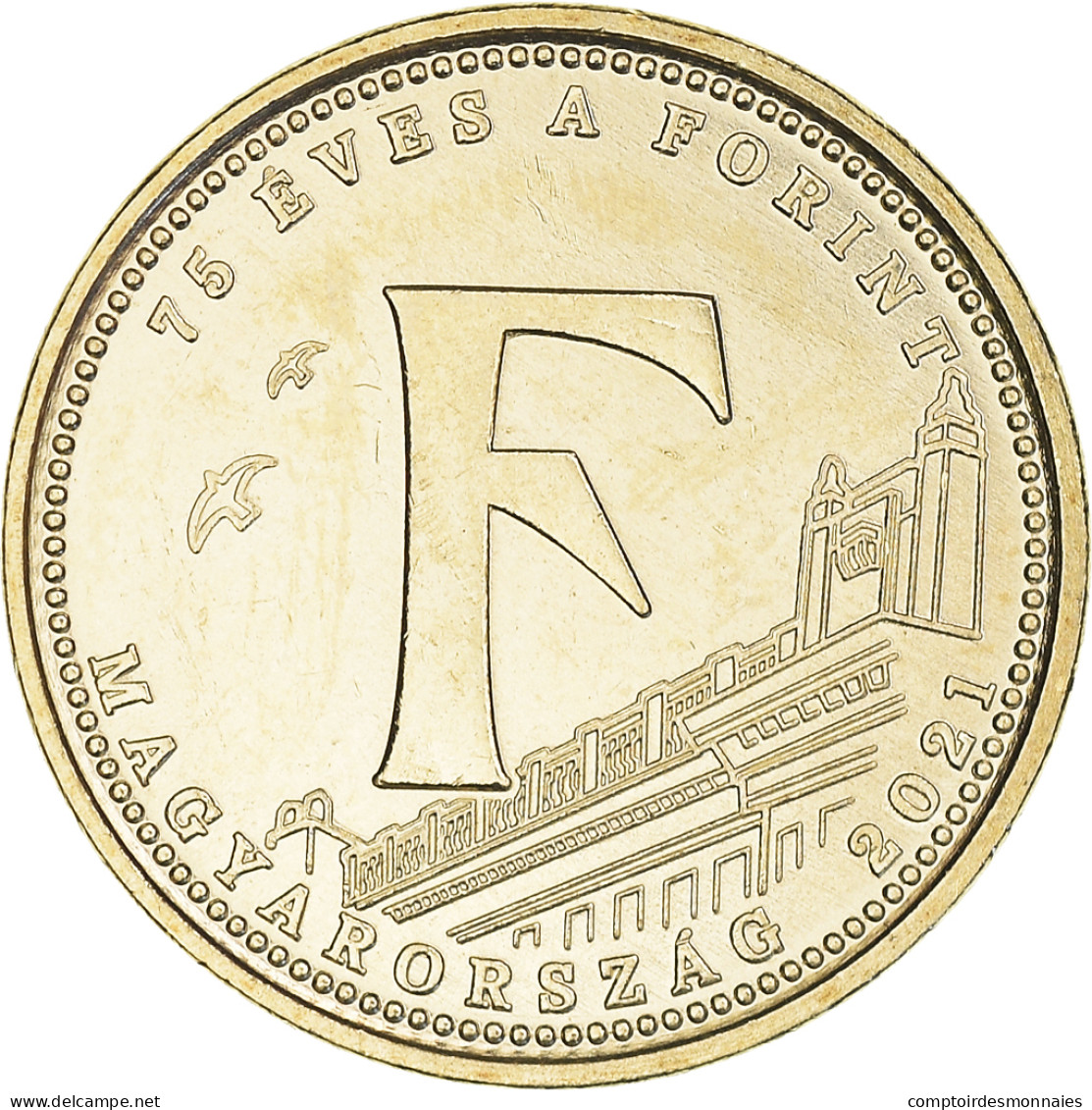 Monnaie, Hongrie, 75e Anniversaire - Forint, 5 Forint, 2021, F., SPL, Laiton - Hongrie